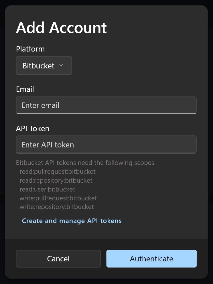 Bitbucket Integration screenshot